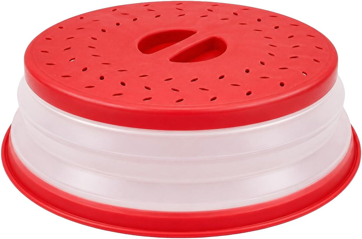 Collapsible Microwave Splatter Cover for Food 10.5 Inch Vented Blue