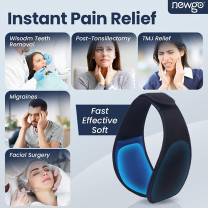 NEWGO Wisdom Teeth Ice Pack Head Wrap for Face Oral Surgery, FSA Eligible | Face Ice Pack with 4 Hot Cold Gel Pack for TMJ, Tooth Extraction, Tonsillectomy Recovery