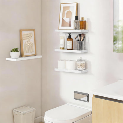 BAYKA Rustic Brown Floating Shelves 22.5in, Set of 2, Wall Mount Wood Shelf | Easy Install, 22lbs Max Load, Hidden Bracket, for Bathroom Bedroom Living Room or Kitchen, Hanging Shelf Book Decor Storage