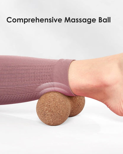 KITWILD Cork Peanut Massage Ball | Peanut Double Lacrosse Massage Ball, Deep Tissue Muscle Massage, Myofascial Release, Muscle Knots, Yoga Therapy