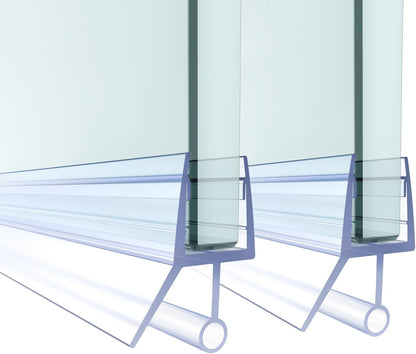 Shower Door Bottom Seal,2 PCS 3/8" X 36" | Door Sweep for 3/8 Inch Glass,Frameless Glass Door Seal Strip to Seal 11mm Gap,Stop Shower Leaks and Create a Water Barrier
