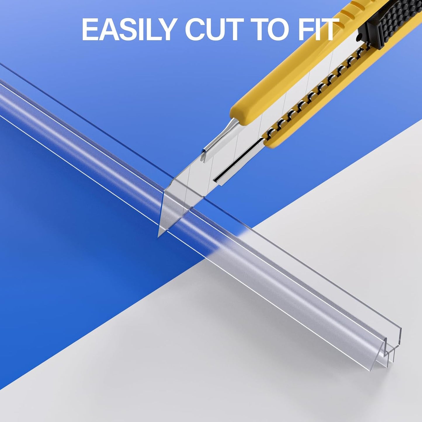 Yecaye 3 Pack 3/8" x 39" Shower Door Bottom Seal Strip, Shower Door Sweep | Shower Door Sweep for 3/8'' (10mm) Doors, Frameless Glass Shower Door Seal Strip Stop Shower Leaks and Create a Water Barrier
