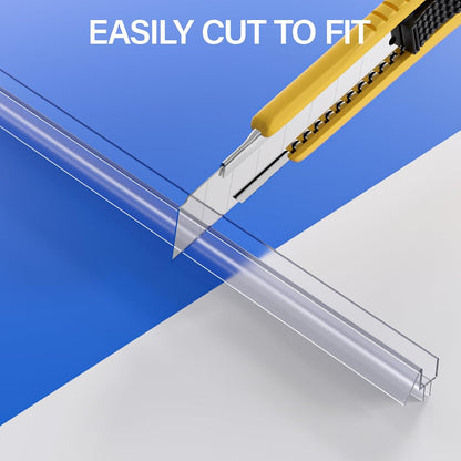 Yecaye 3 Pack 3/8" x 39" Shower Door Bottom Seal Strip, Shower Door Sweep | Shower Door Sweep for 3/8'' (10mm) Doors, Frameless Glass Shower Door Seal Strip Stop Shower Leaks and Create a Water Barrier