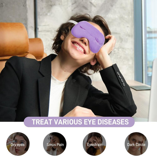 Weighted Eye Pillow for Yoga, Moist Heat Mask for Dry Eyes(Purple)