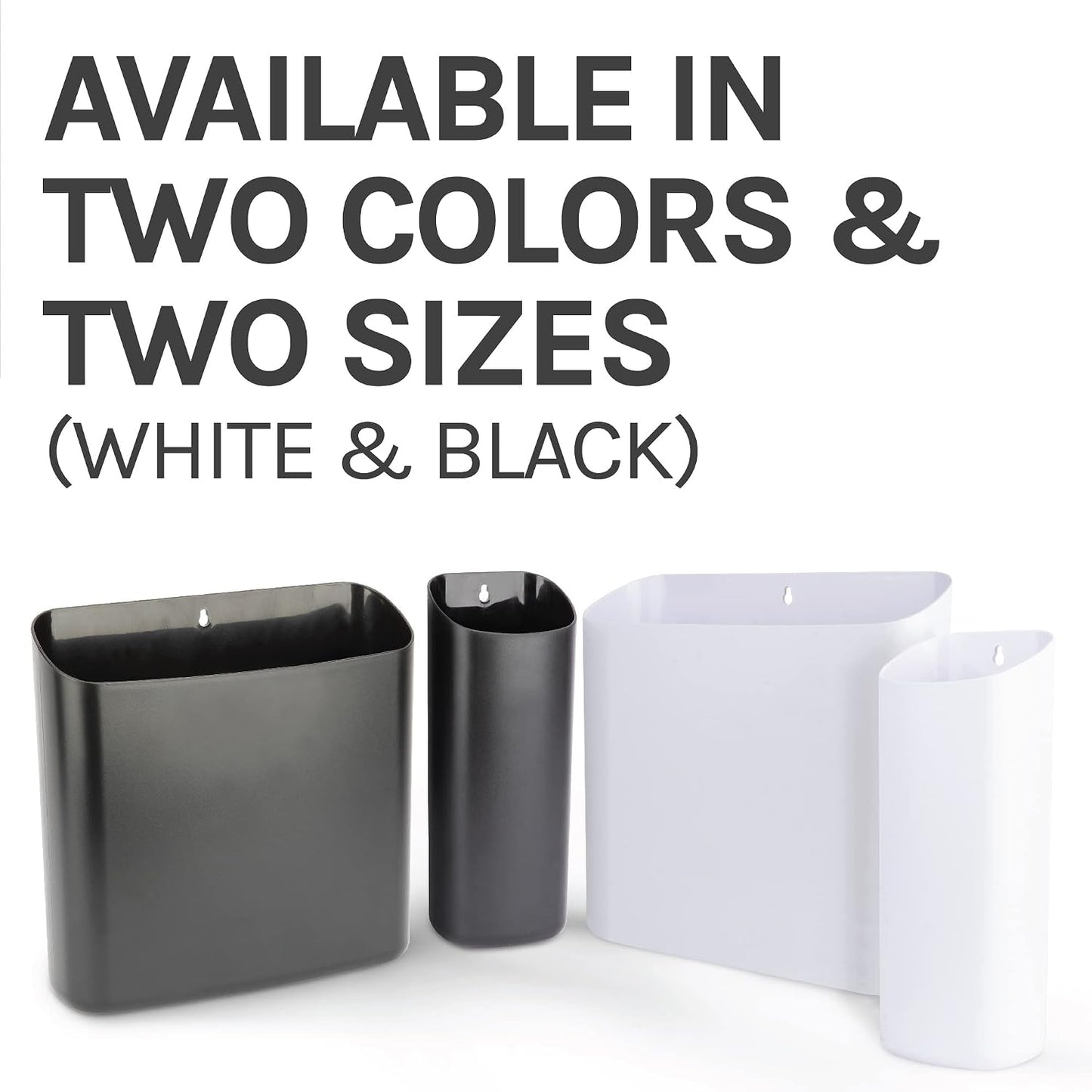 JS Jackson Supplies Small White Lint Bin with Magnetic Back, Slim Profile Trash Bin for Laundry Room and Kitchen, Wall Mountable