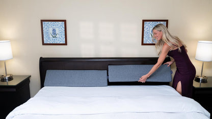 XetraDesign Bed Wedge Pillow for Headboard Gap Up to 7", Triangle Gap Filler for Bed, Mattress Wedge Gap Filler, Headboard Space Filler, Corner Pillow, White Queen 60"