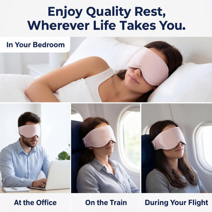 100% Blackout Weighted Sleep Mask: 3D Contoured Eye Mask with Full Coverage for Lash Extension - Soft Memory Foam,Adjustable Size - Eye Cover for Airplane Travel Essential,Meditation Blindfold