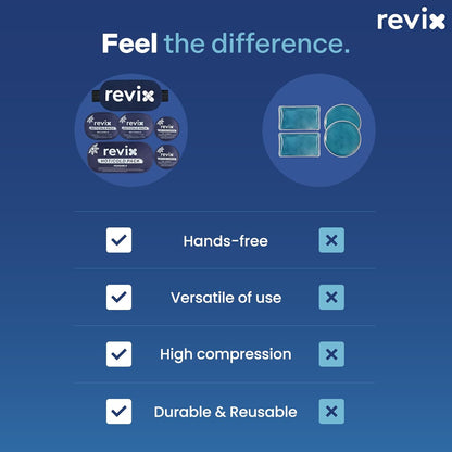 REVIX Ice Packs for Injuries, 5 Pack Hot & Cold Gel for Knee & Back | Adjustable Strap, Flexible Cooling Wrap for Shoulder, Neck & Arm, for Surgery Recovery, Muscle Relaxation