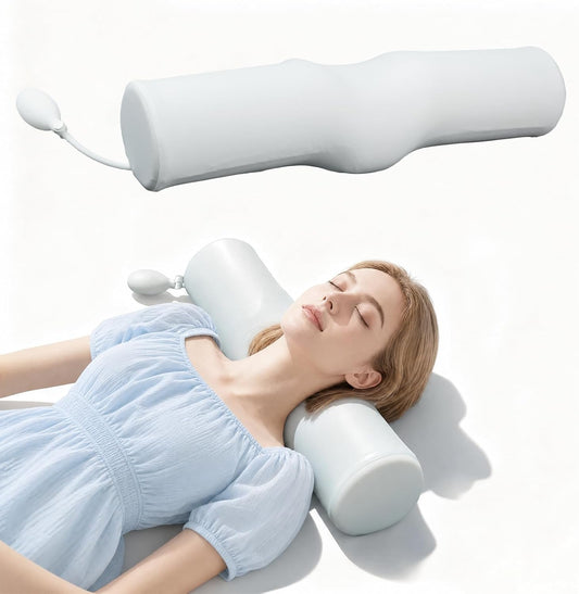 SMDR Cervical Neck Pillow for Pain Relief Sleeping, Memory Foam Neck Roll with Firm Ergonomic Support, Round Bolster for Neck and Shoulder Comfort, Washable Cover, 4.71" x 23.61"