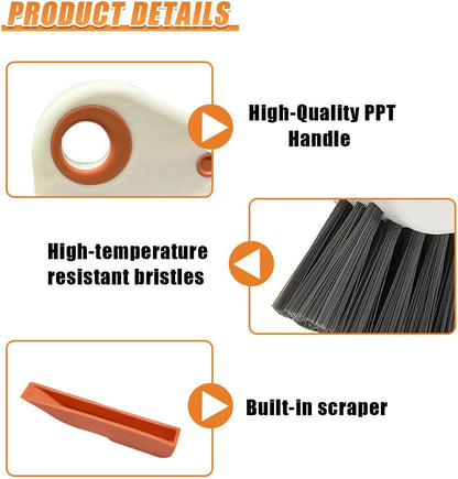 YoRise 2 in 1 Car Groove Cleaning Brush, Multifunctional Hard Bristle Car Window Track Cleaner Tool with Hidden Scraper, Universal Auto Door Crevice Cleaning Accessories for Window Sill(Orange-1PCS)
