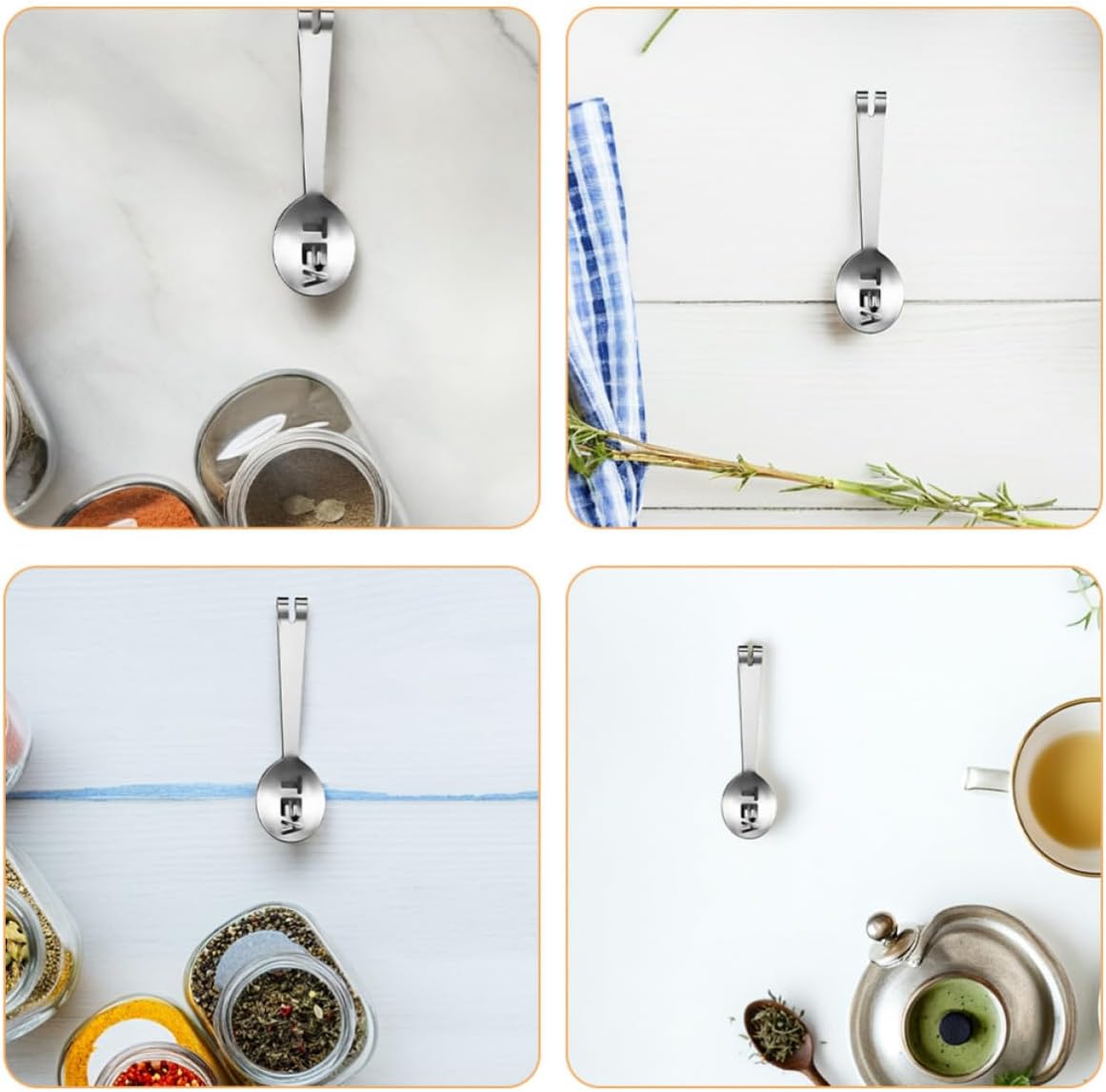 Cabilock Tea Bag Squeezer Tongs Stainless Steel Precise Grip 8pcs Ergonomic Design Easy to Clean Tea Bag Clip Tool for Kitchen and Entertaining Guests Suitable for Ice Cubes