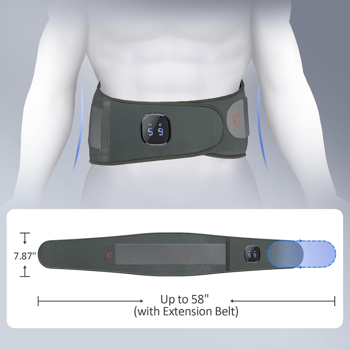 Comfytemp Cordless Portable Heating Pad with Massager for Lower Back FSA