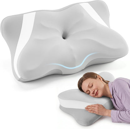 Sweetcrispy Cervical Pillow for Neck Pain Relief, Cooling Memory Foam