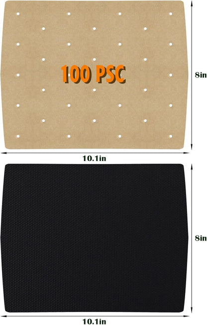 WMKGG Silicone Air Fryer Liners, 2PCS Air Fryer Silicone Liners | Reusable Rectangular Non-Stick Basket Accessories for Ninja Foodi Dual DZ201/DZ401 8-10QT