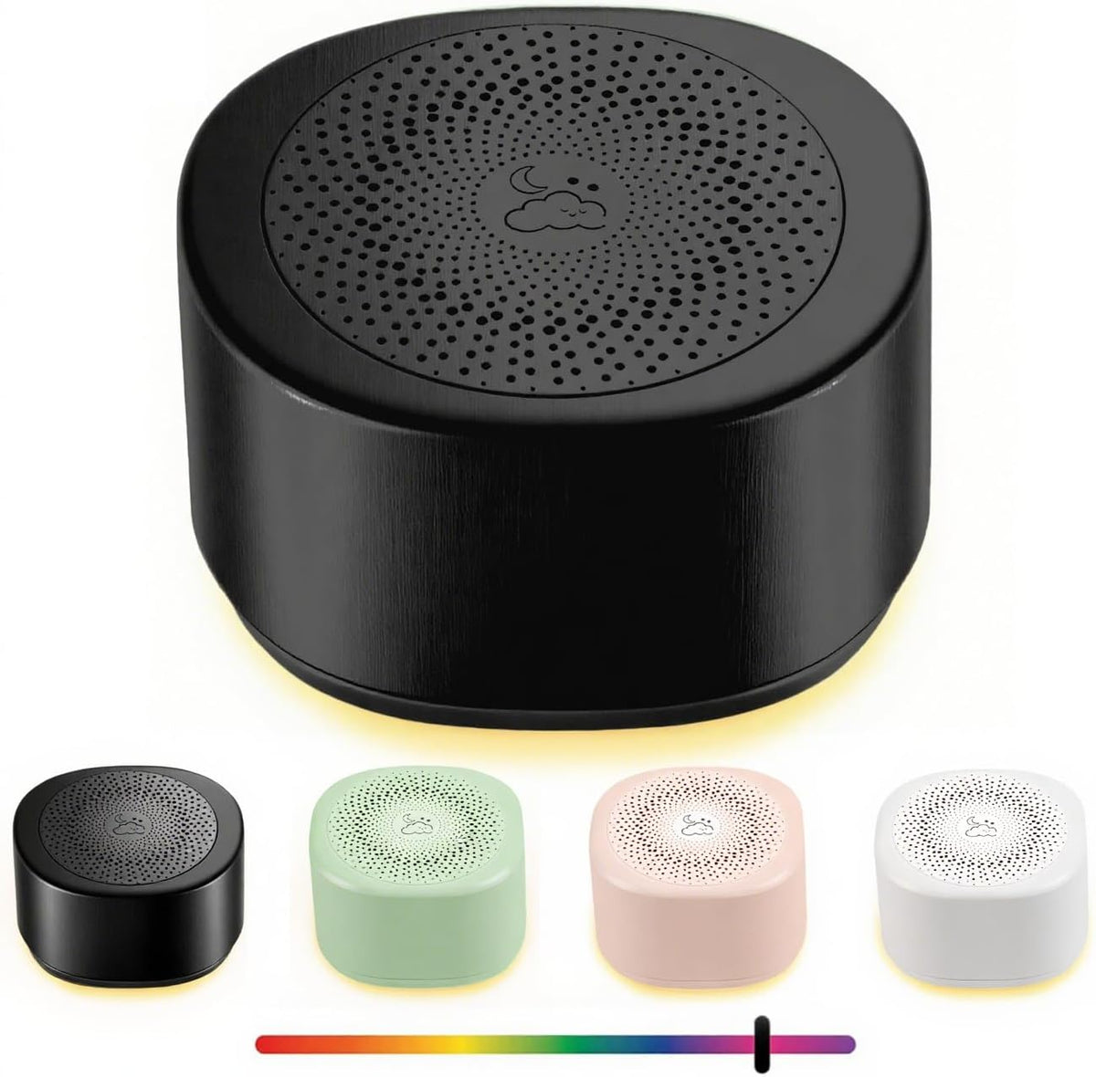 Travel White Noise Sound Machine 20 Sounds, Portable Sound Machine for Adults Sleep, Mini Sleep Aid with Adjustable Volume, 3 Timers, Colorful Night Light, Rechargeable for Baby, Home, Registry Gift