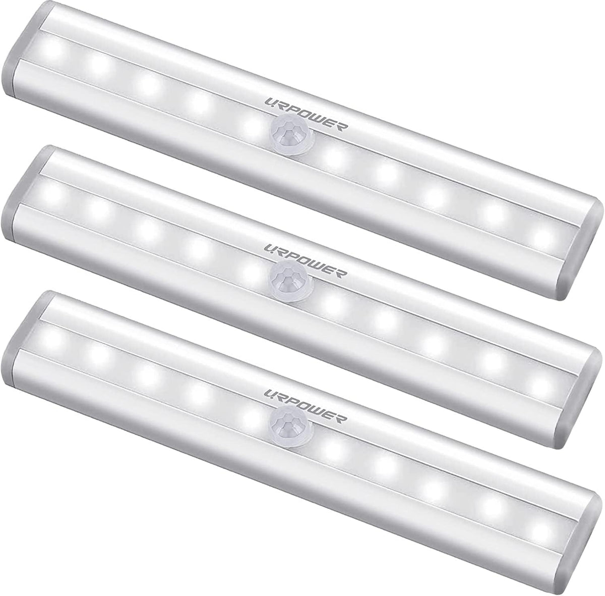 URPOWER Motion Sensor Light, 10 LED Bulbs Operated Wireless Motion Nightlight Portable Magnetic Security Closet Light Stick Up Motion Sensor Night Lights for Closets Hallway Stairway(3)