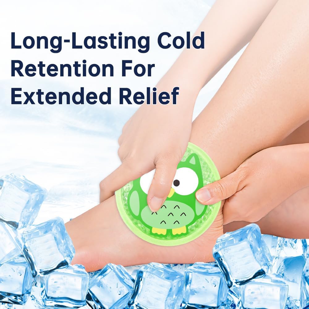 Gel Ice Pack for Injuries 2 Packs Cute Reusable Hot Cold Gel Packs for Fever Pain Relief Wisdom Teeth First Aid and Neck Head Arms Legs Knee Ankle