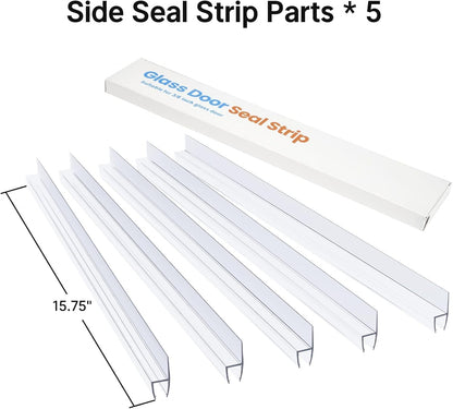AmazerBath 3-Pack 15.75" Shower Door Bottom Seal for 3/8"(10mm) Glass - 3 Section Segmented Shower Installation Kit Frameless Glass Door Seal Strip