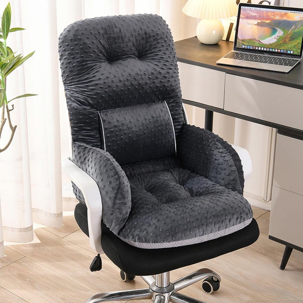 Office Chair Cushions with Armrest，Non-Slip Rocking Chair Pad with High Back Support for Dining Dorm Floor Car Office Patio