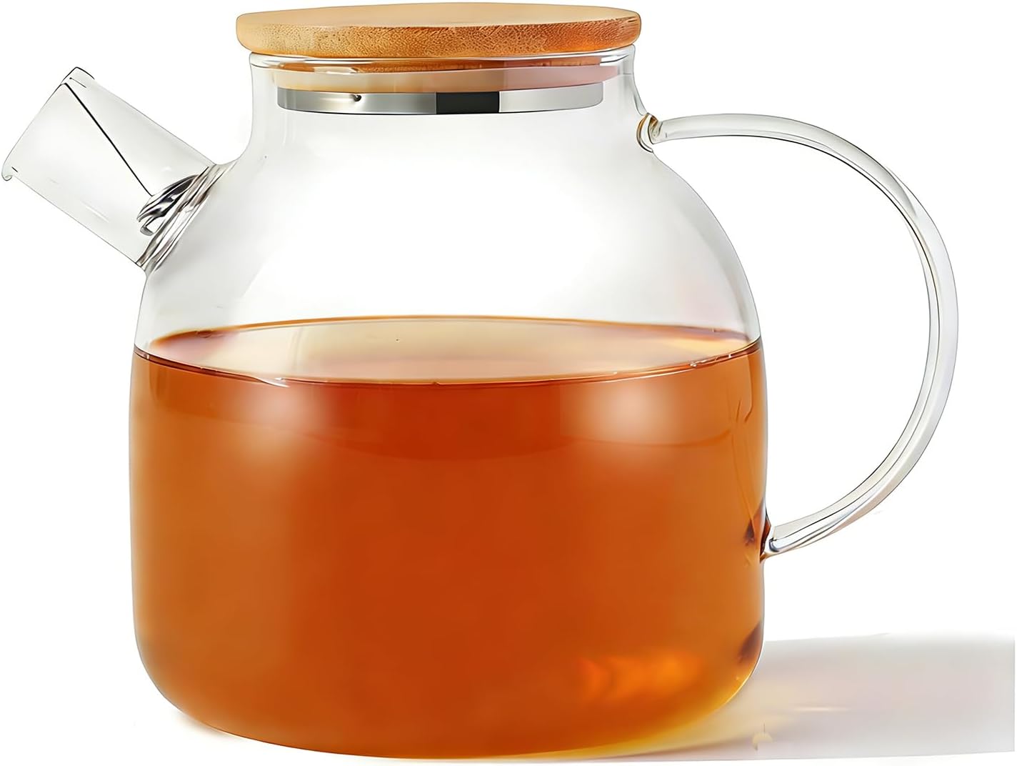 TMOST Glass Teapot with Spout Infuser 1600ml/54oz Glass Kettle Glass Pitcher Teapot for Loose Leaf Tea & Blooming Tea, Stovetop & Microwave Safe
