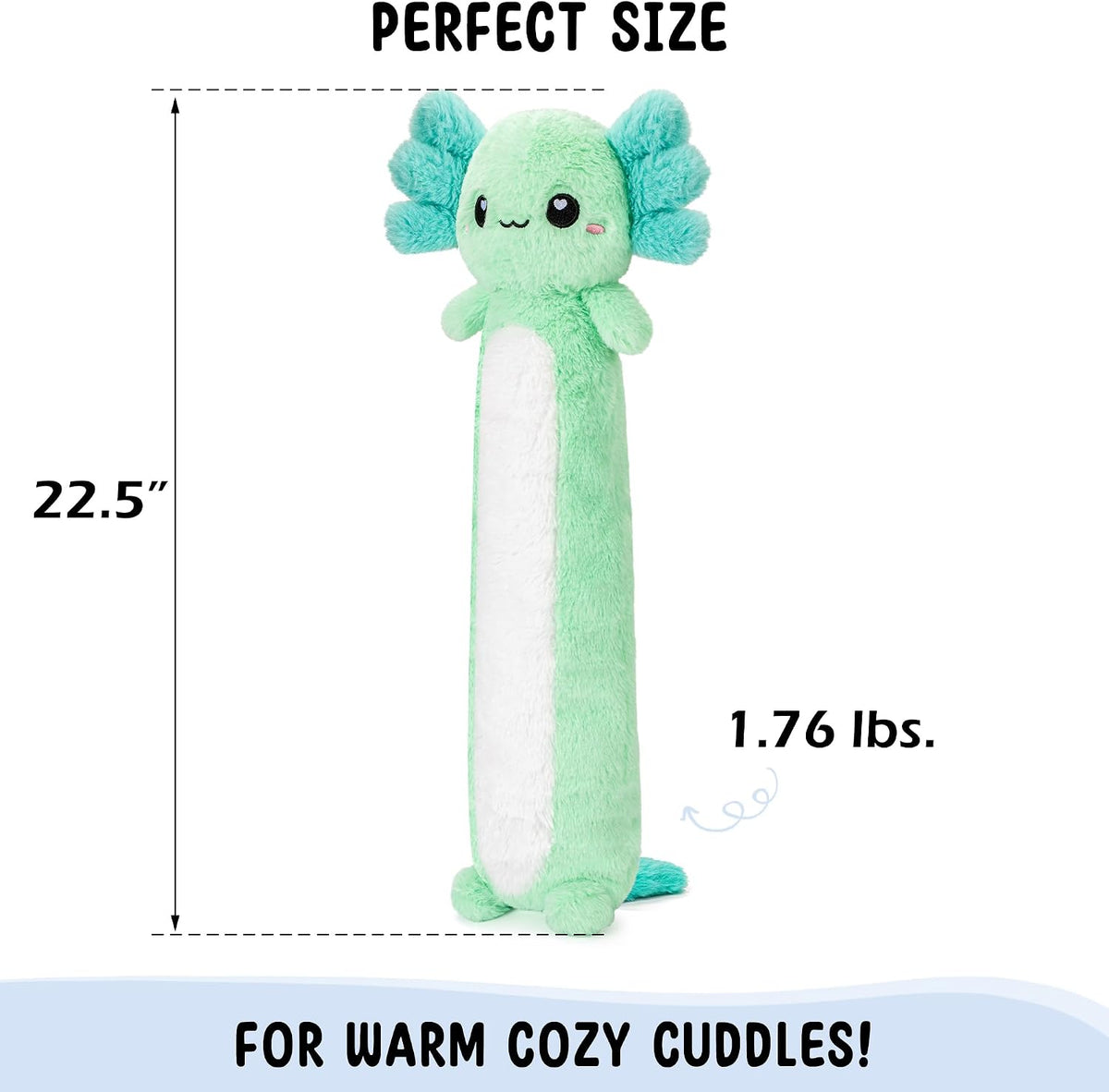 Axolotl Unscented 2Lbs Heating Pad for Neck Shoulders and Back Wrap Microwavable, Heatable 22.5" Cute Warm Stuffed Animals Neck Warmer - Axolotl Gifts for Women Girls and Kids