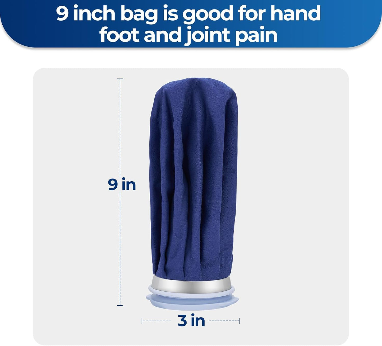 Ice Bags for Injuries Reusable: Ohuhu 3 Packs Ice Cold Packs with 2 Wrap Ice Bag Hot Water Hot & Cold Therapy Pain Relief for Knee Leg Injury No-Leak Waterproof Ice Bags 3 Sizes 6"/9"/11", Light Blue