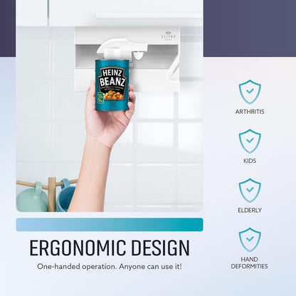 ELITRA HOME 3-In-1 Under The Cabinet Electric Can Opener - Black