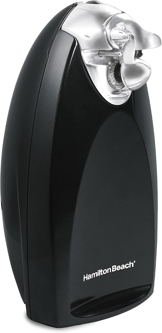 Hamilton Beach Classic Chrome Electric Can Opener with Automatic Shutoff | Patented SureCut Technology Easily Aligns Can | Knife Sharpener | Cord Storage | Extra Tall | Red | 76388J