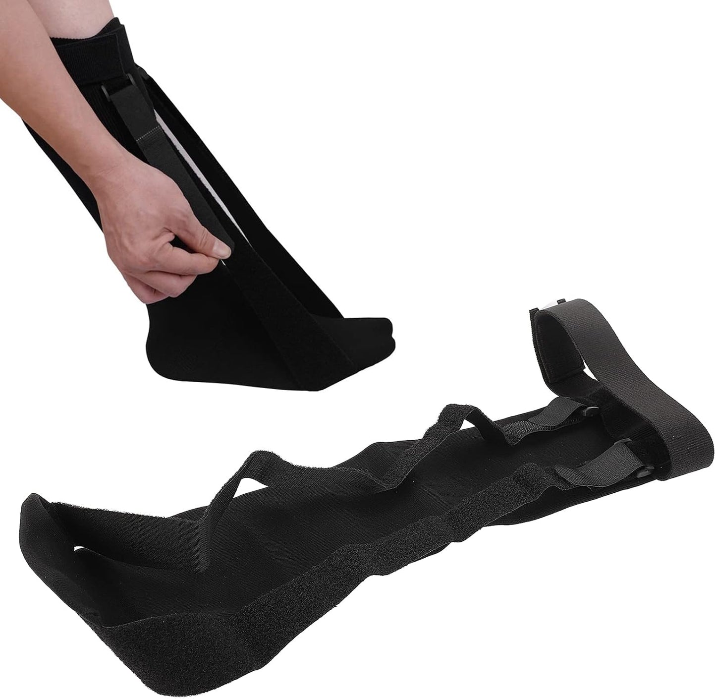 Brrnoo Plantar Fasciitis Night Splint Sock Stretch Sock, Adjustable Straps Night Splint Relief,Calf Stretcher Sleep, Foot Brace for Plantar Fasciitis Achilles Tendinitis Foot Drop (S)