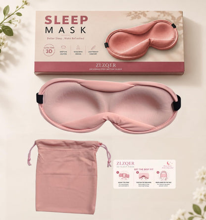 Ultra-Thin 3D Sleep Mask for Side Sleepers Women Men, Contoured Eye Mask for Lash Extensions, Light Blocking, Soft Breathable Lightweight Eye Mask for Sleep, Travel, Meditation,Airplane (Black)