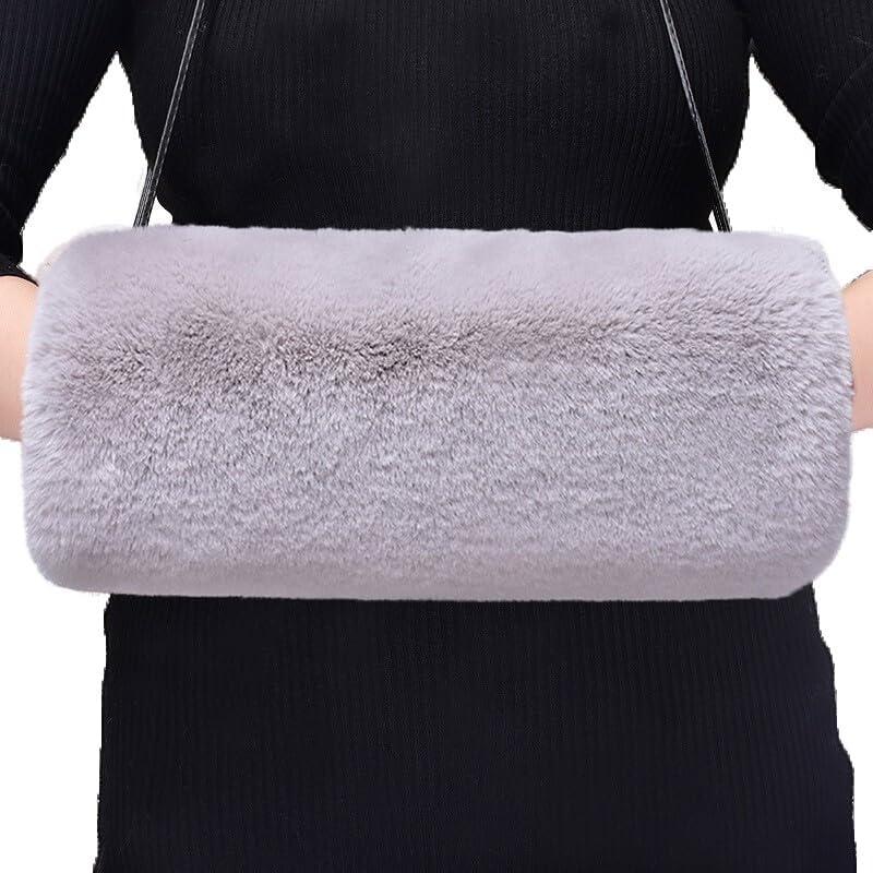 Faux Fur Hand Muffs for Women Winter Warm Arm Hand Warmer Gloves Arms Warmer Fluffy Warm Faux Fur Muffs with Strap