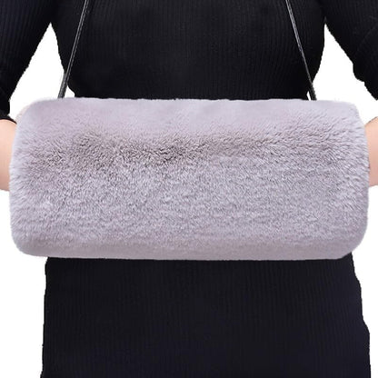Faux Fur Hand Muffs for Women Winter Warm Arm Hand Warmer Gloves Arms Warmer Fluffy Warm Faux Fur Muffs with Strap