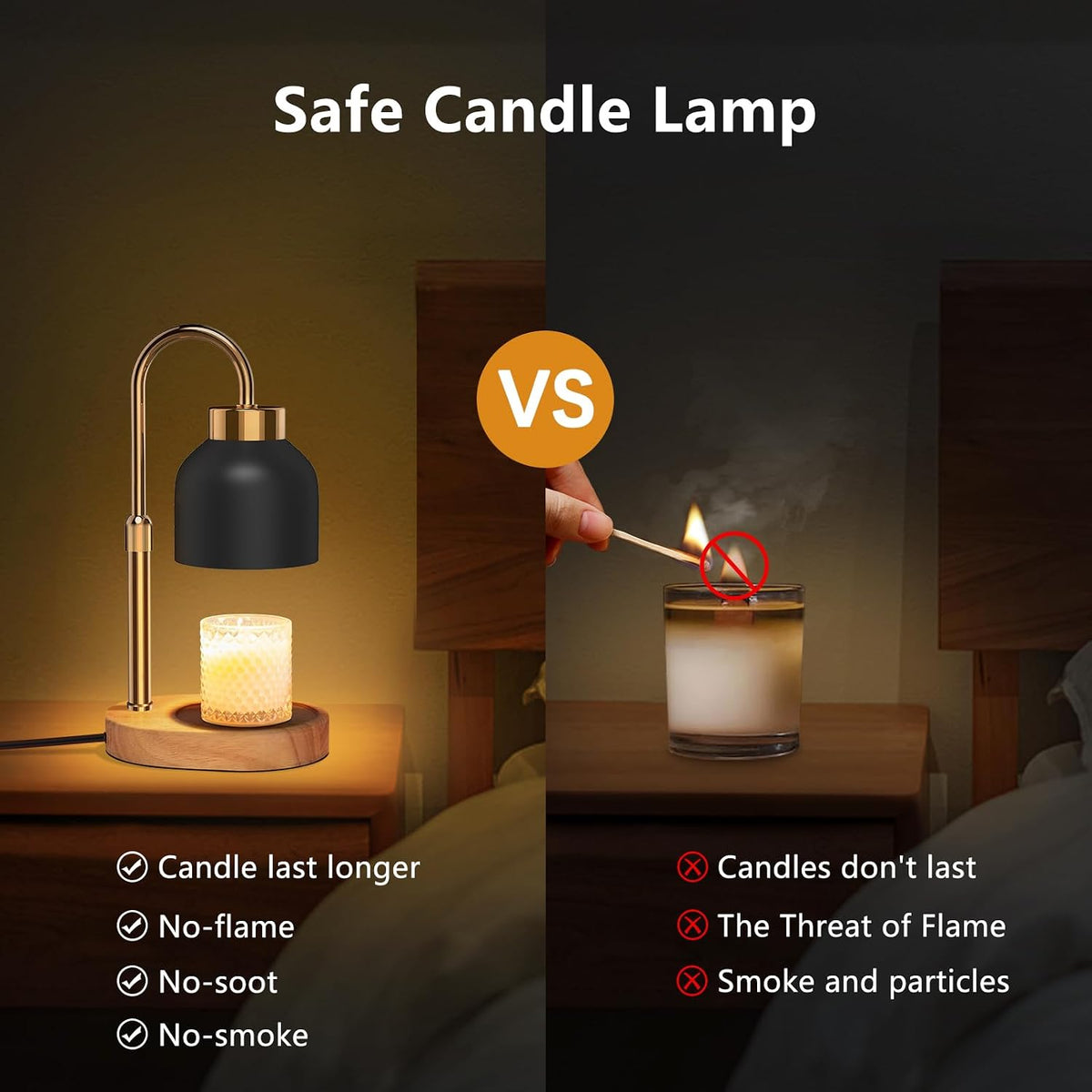 Candle Warmer Lamp with Timer Dimmer, Height & Brightness Adjustable