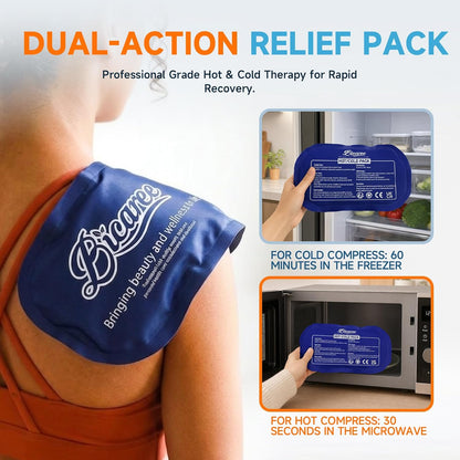 BICAREE Ice Packs for Injuries Reusable (3-Piece Set), Hot & Cold Gel Pack with Adjustable Wrap for Joint and Muscle Pain, Swelling, Knees, Back, Shoulder