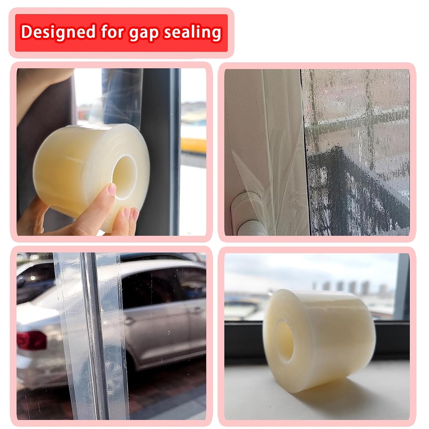Window Sealing Tape, Window AC Insulation Tape, White 3 Inch x 65 FT | Waterproof Blocker for Cold Heat Air, Windproof, No Residue Strong adheisve
