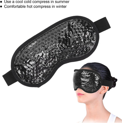 Luqeeg Gel Bead Eye Masks, Hot Cold Compress Eye Pack, Reusable Cooling Gel Bead Ice Pack, Hot Cold Cooling Compress Gel Eye Pad for Stress Relief, Migraine, Puffiness, Dry Eyes, Dark