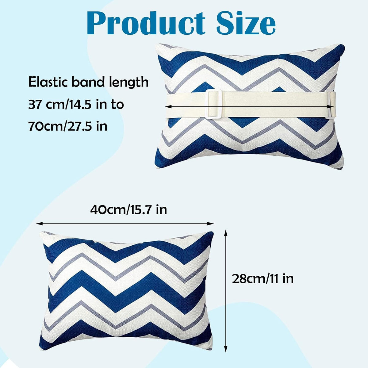 Chaise Lounge Head Pillow Oudoor Patio Pillow with Elastic Strap