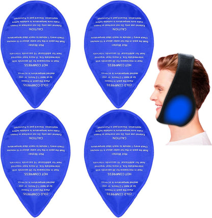ZNÖCUETÖD 4 Packs Small Gel Ice Packs for Injuries Reusable Compatible with Wisdom Teeth Ice Pack Head Jaw Face Wrap Oral Dental Surgery Recovery