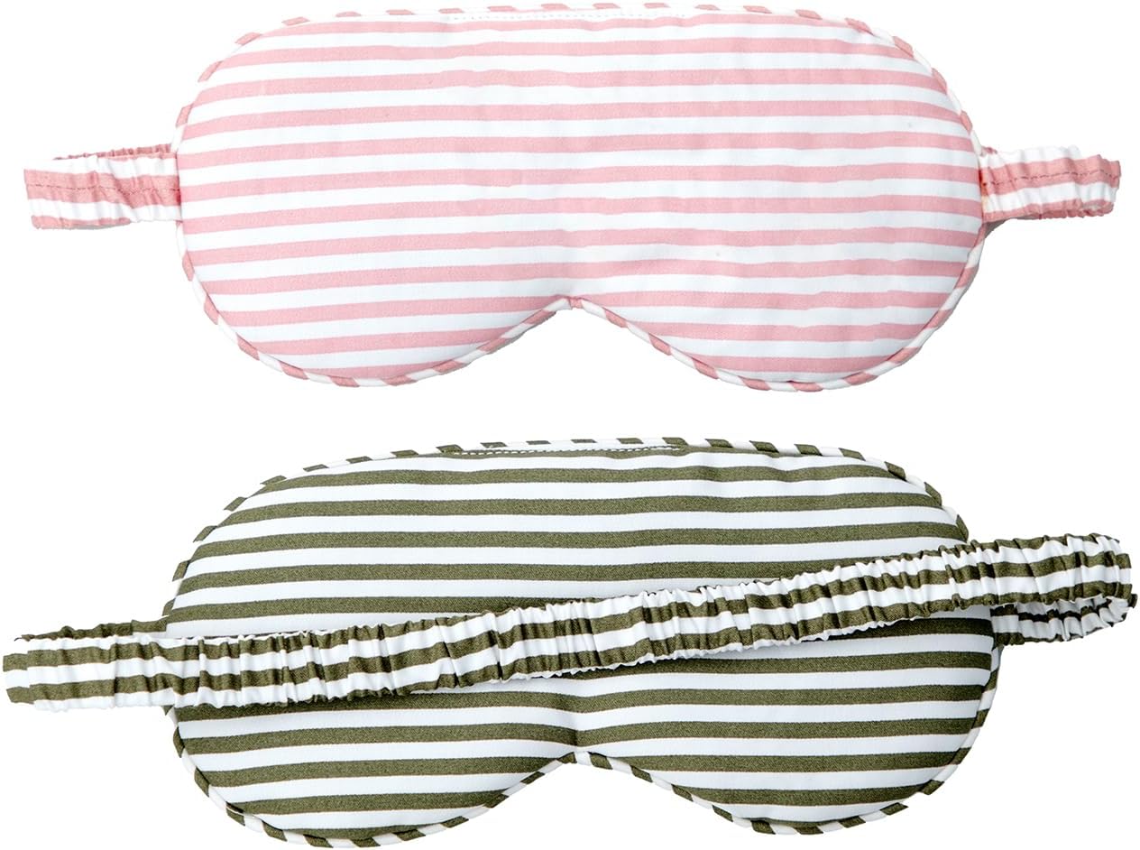 HBHLFZ Sleep Mask 2 Pack - Bamboo Viscose Fiber Sleeping Eye Mask - with Elastic Band/Headband - Comfort Sleeping Shade - for Nighttime Sleeping, Traveling & Napping（Pink，Green）