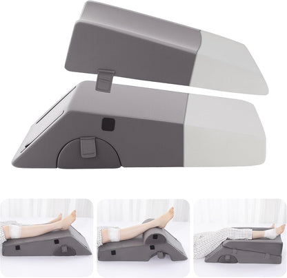 Leg Elevation Pillow for After Surgery, 5-Height Knee Replacement Recovery Pillow with Removable Pad for Knee Post-Surgery Recovery, Leg Surgery Equipment for Hip Ankle Pain Relief