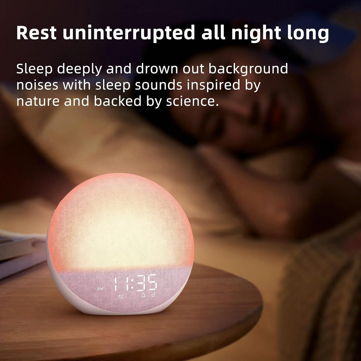Odokee Sunrise Alarm Clock White Noise Machine: Natural Wake Up Light