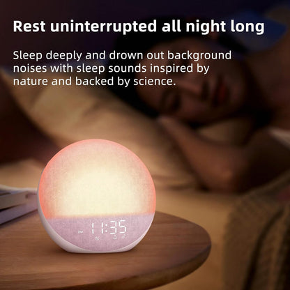 Odokee Sunrise Alarm Clock White Noise Machine: Natural Wake Up Light