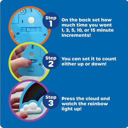 Learning Resources Rainbow Visual Timer | Time Management for Children, Audio and Visual Alarms, Schedule for Kids, Social Emotional Learning Skills, Countdown Timer