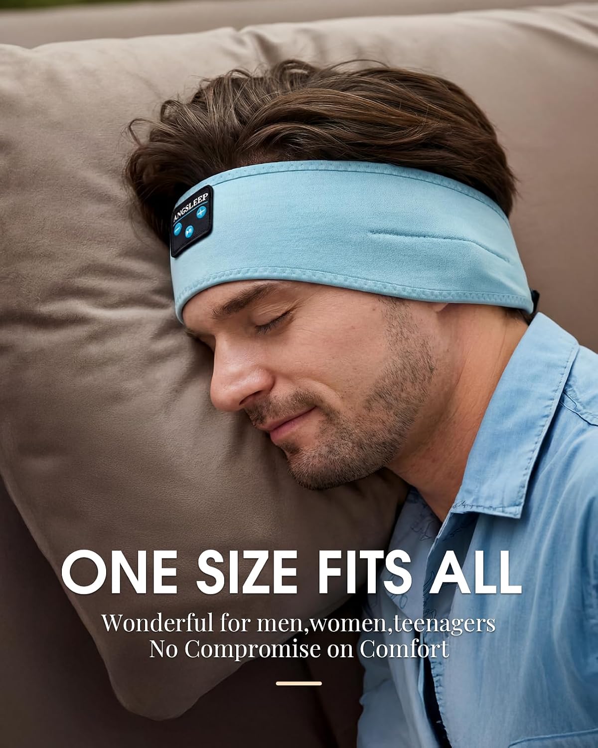 Sleep Headphones Bluetooth 5.4 Headband, Wireless Sleep Music Earphones with Ultra-Thin Stereo Speakers for Side Sleepers, Breathable & Soft Sports Headband for Workout Running Travel Yoga