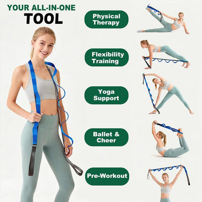 Acozycoo Stretching Strap with Loops for Leg Calf Back Physical Therapy