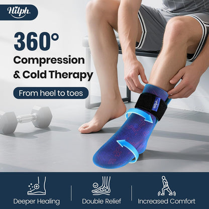 Hilph Ice Pack Sock for Full Foot Pain Relief, Hot Cold Therapy Sock