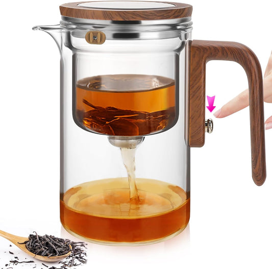 Enchanti Tea Pot, Glass Teapot with Infuser,Magnetic Loose Leaf Tea Steeper