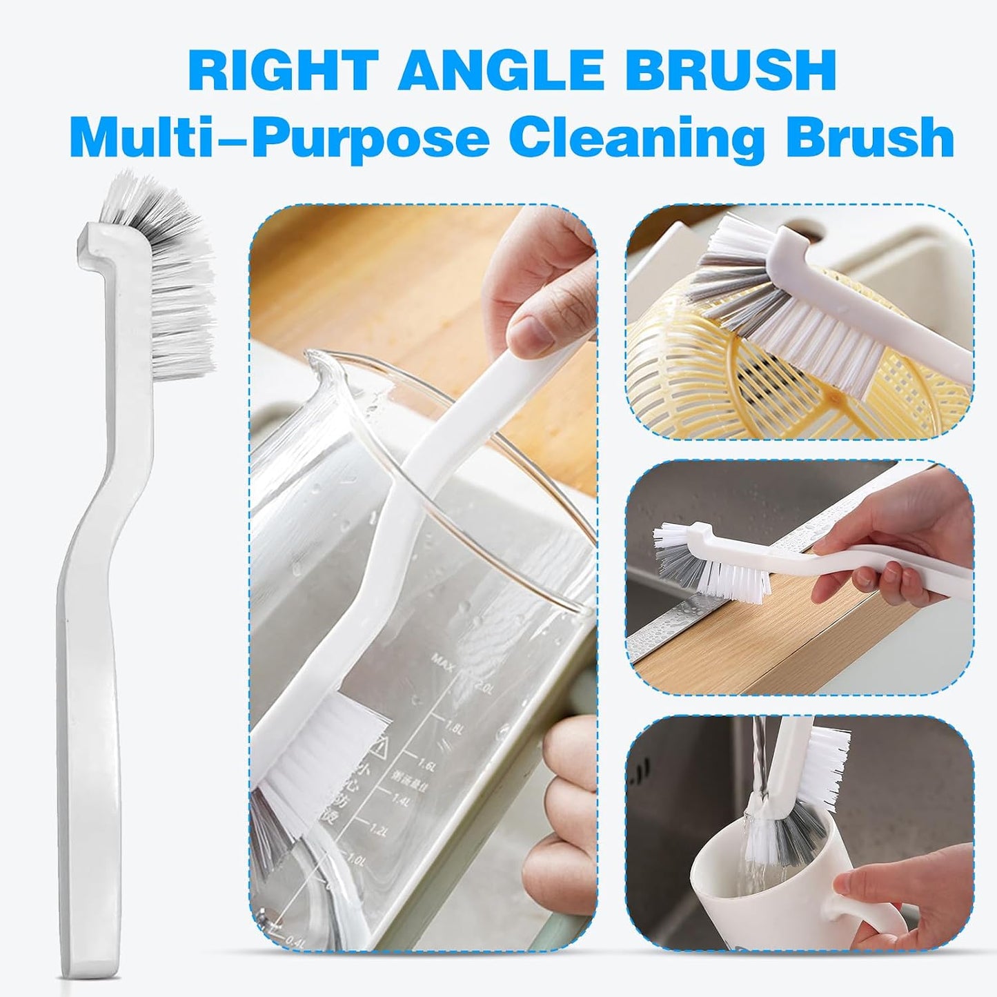 Crevice Cleaning Brush 9-Pack - Heavy Duty Hard Bristle Gap Brush for Deep Cleaning - Ultra-Thin Window Track Cleaning Tool for Shower Grout
