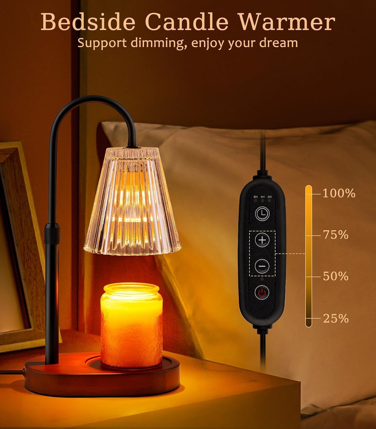 Candle Warmer Lamp with Timer - Electric Candles Wax Warmers Glass Lamps