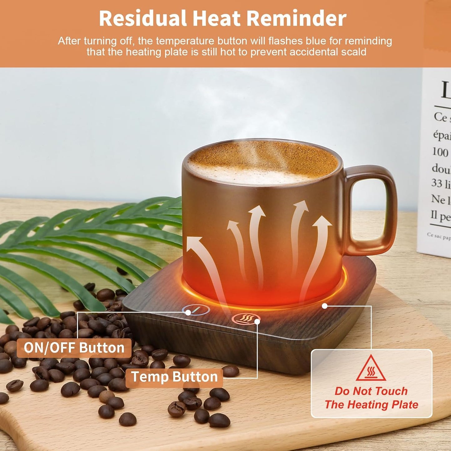 VOBAGA Coffee Mug Warmer, 4 Hours Auto Shut Off Cup Warmer for Office Home Desk with 3 Temperature Settings, Electric Beverage Warmer for Cocoa,Tea, Milk, Soup, for Coffee Gifts, Sky Blue (No Cup)